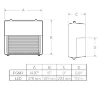 Hubbell Outdoor Lighting PGM3-180L-60-5K7-U-DBT 60W Perimaliter LED Wallpack, Glass Refractor, 180 LEDs, 50K, 70CRI, 120V-277V, Bronze