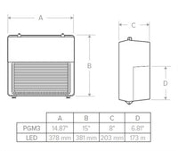 Hubbell Outdoor Lighting PGM3-180L-30-5K7-U-DBT 30W Perimaliter LED Wallpack, Glass Refractor, 180 LEDs, 50K, 70 CRI, 120-277V Bronze Matte Textured
