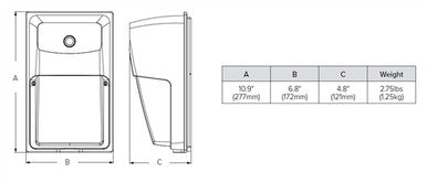 Hubbell Outdoor Lighting PRS-20-4K 22.8W Permashield LED Wallpack, 120-277V 2800 LM