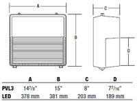Hubbell Outdoor Lighting PVL3-30LU-5K-BZ 63W Perimaliter LED Wallpack, Polycarbonate Refractor, 30 LEDs, 120-277V 5337 LM, 50K, Bronze