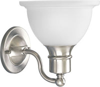 Madison Collection One-Light Brushed Nickel Etched Glass Traditional Bath Vanity Light