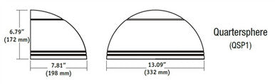 Hubbell Outdoor Lighting QSP1-12L-30-4K7-4-U-DB 30W Outdoor Quartersphere LED Wallpack, 12 LEDs, 40K, 70 CRI, Type IV  120-277V 2789 LM, Bronze