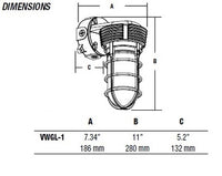 Hubbell Outdoor Lighting VWGL-1 11W Vaporite LED, Globe Refractor, Wall Mount, 120-277V 41K, 757 LM, Glass Lens, Wet Location, Gray