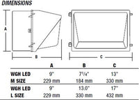 Hubbell Outdoor Lighting WGH-150P 150W Mid-Size Pulse Start Glass Wallpack, 120, 208, 240, 277V, Bronze