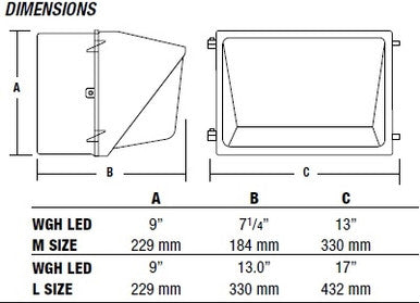 Hubbell Outdoor Lighting WGH-150S120 150W Mid-Size HPS Glass Wallpack, 120V, Bronze