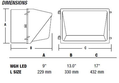 Hubbell Outdoor Lighting WGH-225L-4K-U-L  97W LED Glass Wallpack, 120-277V Type IV  10151 LM, 40K, Bronze