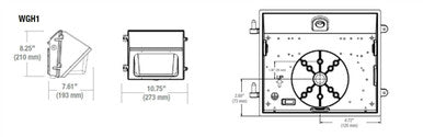 Hubbell Outdoor Lighting WGH1-LS-4K-PC 20-50W LED Glass Wallpack, 120-277V 3000-7000 LM, 40K, Bronze  with Photocell