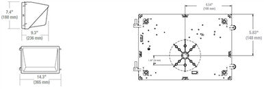 Hubbell Outdoor Lighting WGH2-LSCS 30-70W LED Glass Wallpack, 120-277V 4600-10,000 LM, 40K/50K, Bronze