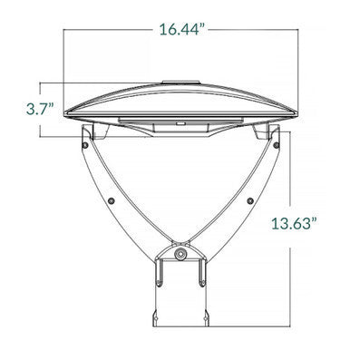 Indirect LED Post Light - Watt Selectable 40W/30W/20W/12W - Color Selectable 30K/40K/50K - 120-277V - 0-10V Dimmable - Black Finish