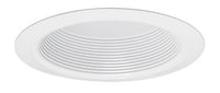 6IN Full Baffle Trim with Torsion Springs, White, White Trim Ring