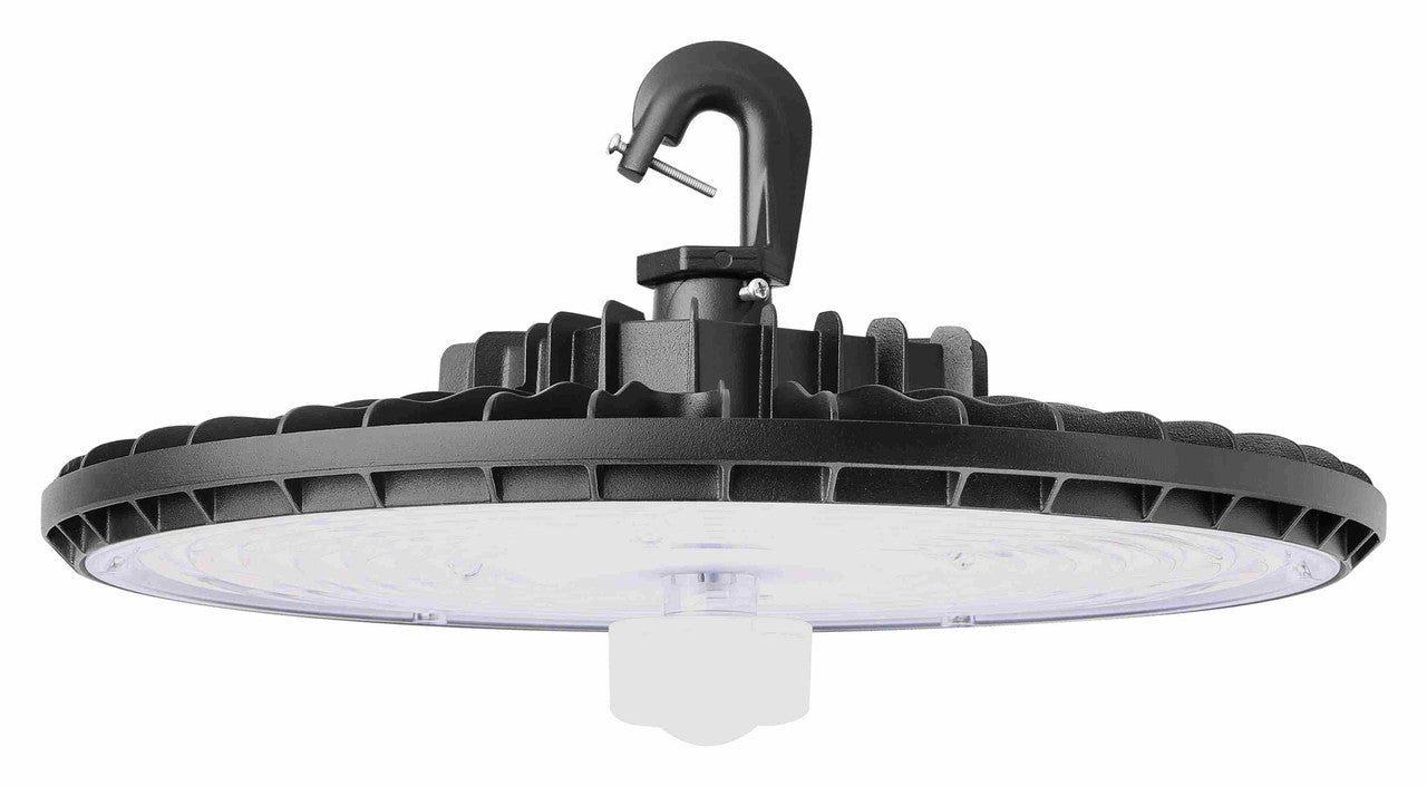 UFO LED High Bay Light - 100/80/60/40 Multi Watt Selectable - 14000 Max Lumens - 110-277V - Color Selectable 30K/40K/50K - Black Finish - Motion Sensor