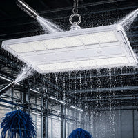 IP69K High Bay LED Light - Waterproof - Watt Selectable 105W/90W/70W - Max 15900 Lumens - Color Selectable 30K/40K/50K - 120-347V - White Finish