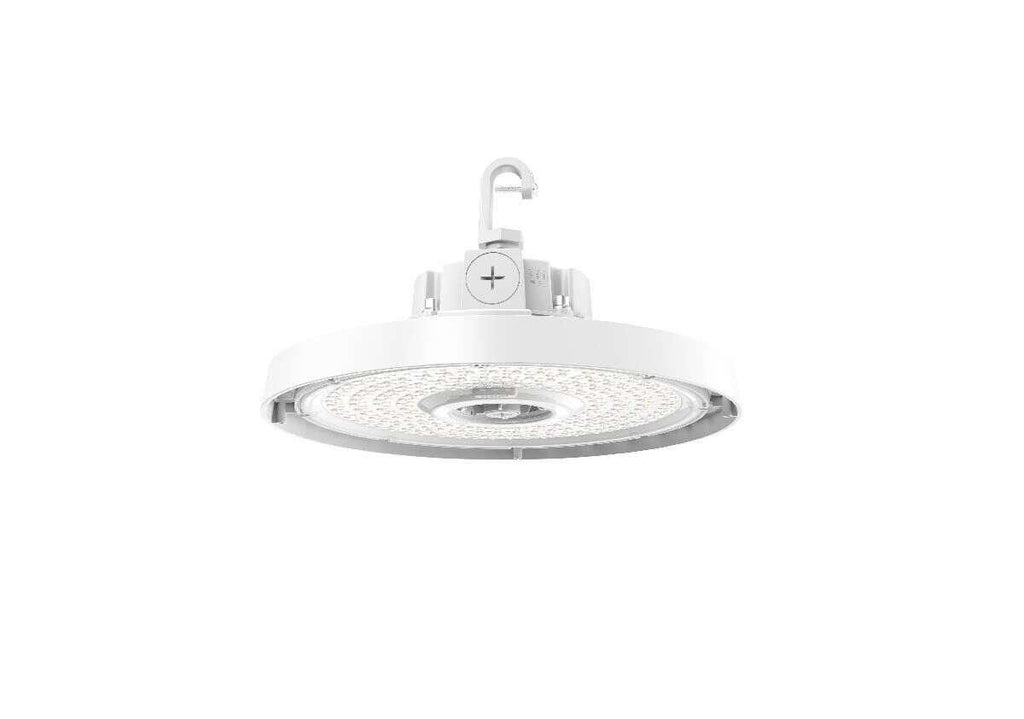 Round High Bay, Size1, Switchable Beam, Lumen, and CCT. IP65, NSF, NEMA 4X, Wet Location.White Finish