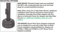 25 Foot Round Pole For Surface Mount - Steel With Bronze Finish - 4 Inch Diameter