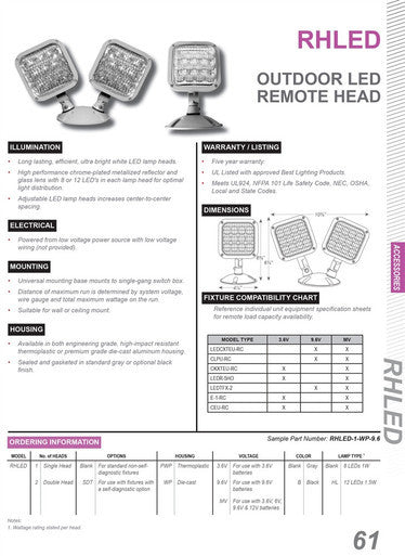 LED R1 Remote Head, Single, Wet Location, Die Cast