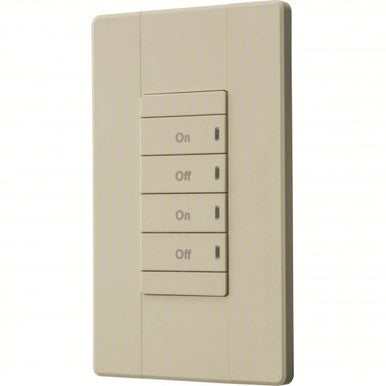 Low Voltage Push-Button Wallpod, Four Pole, Raise/Lower Dimming, Ivory, Low Temperature / High Humidity