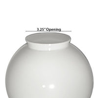 6 Inch Plastic Globe Plain Lip Opening White Opal Acrylic