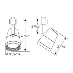 Trac-Lites Economy Cone LED Fixture, 4000K, 80 CRI, Phase Dimmable, Flood, White
