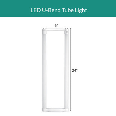 LED T8 - U-Shape Retrofit Bulb - 2 Foot - 13 Watt - 2000 Lumens - 5000K Daylight - Electronic T8 Ballast Compatible & Bypass Ballast