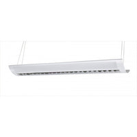 LED Suspended Parabolic Linear Lights - Commercial Hanging Office Light - Choose Your Wattage, Color Temperature and Lens Type