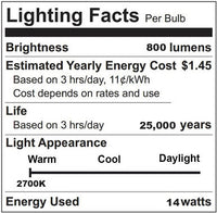 LED PAR30 Longneck Bulb - 10 Watt - 800 Lumens - 2700K Warm White - E26 Medium Base - 120V - Dimmable