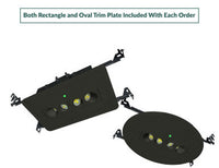 Recessed Emergency Downlight - Black Finish With 90 Minute Battery Back-Up - Oval and rectangle trim plates included