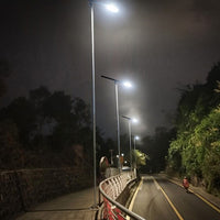 LED Solar Street Light - 120 Watt - 18000 Lumens - 6000K Daylight - Post Mount - with Programmable Motion Sensor - Black Finish