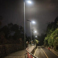 LED Solar Street Light - 120 Watt - 18000 Lumens - 6000K Daylight - Post Mount - with Programmable Motion Sensor - Black Finish