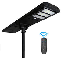 LED Solar Street Light - 120 Watt - 18000 Lumens - 6000K Daylight - Post Mount - with Programmable Motion Sensor - Black Finish
