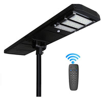 LED Solar Street Light - 120 Watt - 18000 Lumens - 6000K Daylight - Post Mount - with Programmable Motion Sensor - Black Finish