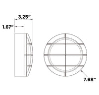 LED Round Bulk Head Light With Grid Cage - Glass Lens - Wall or Ceiling Mount – Wet Location - Watt Selectable 15W/12W/9W - Color Selectable 30K/40K/50K - 120/277V - Bronze Finish - Integrated Photocell Included