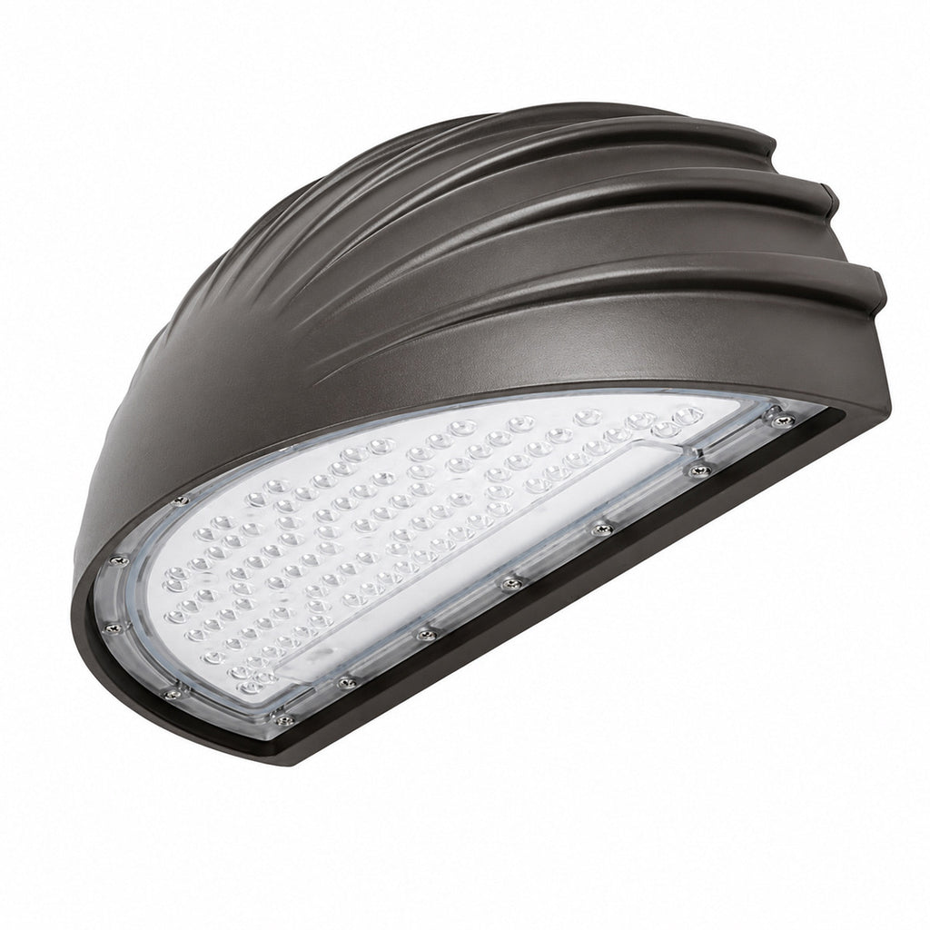 70 Watt LED Half Moon Wall Pack - 9446 Lumens - 5000K Daylight - 120-277V - Bronze Finish - Photocell