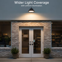 LED Outdoor Gooseneck Wall Lights - Small 12 Watts - 1000 Lumens - 5000K Daylight - 120-277V - Integrated Photocell - Bronze Finish
