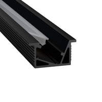 5ft Field Cuttable Aluminum Angled Recessed Channel - LED-T-CH6-BK