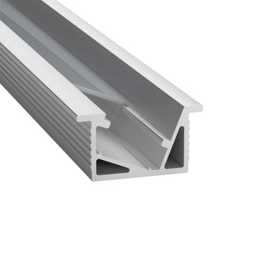5ft Field Cuttable Aluminum Angled Recessed Channel - LED-T-CH6-WT