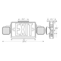 Combo LED Exit Sign And Emergency Light - White Housing Color with Red Lettering - With 90 Minute Battery Back-Up