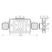 Combo LED Exit Sign And Emergency Light - Black Housing Color with Green Lettering - With 90 Minute Battery Back-Up