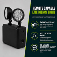 Wet Location Remote Capable LED Emergency Unit (Black)