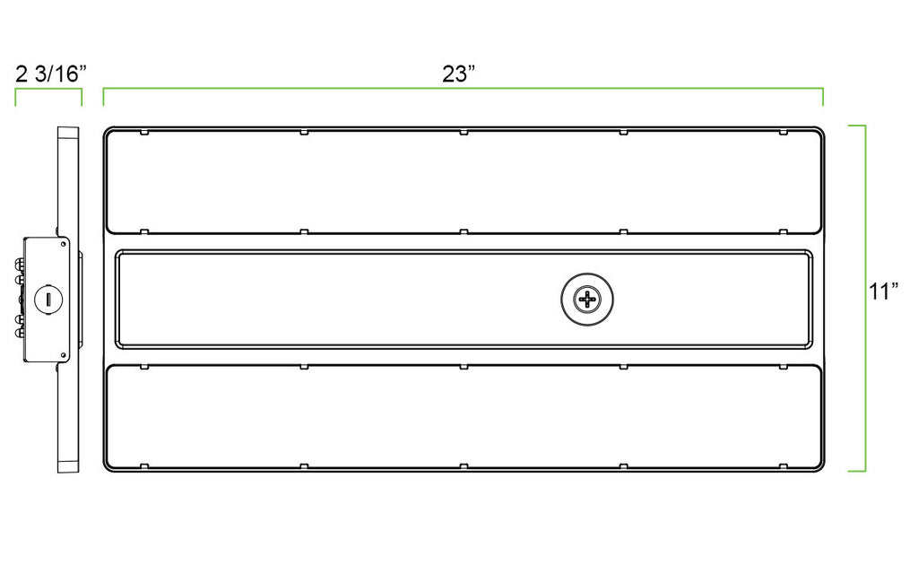 90 Watt Linear High Bay LED Light - 11 X 23 Inches - 13500 Lumens - 5000K Daylight - 120-277V - Dimmable