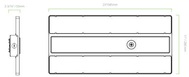 Linear LED High Bay Light - 16.5X10 Inches - Watt Selectable 135W/115W/100W - Max 20250 Lumens - Color Selectable 40K/50K - 120-277V - 0-10V Dimmable