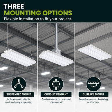 90 Watt Linear High Bay LED Light - 11 X 23 Inches - 13500 Lumens - 5000K Daylight - 120-277V - Dimmable - With Motion Sensor