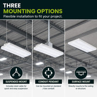 90 Watt Linear High Bay LED Light - 11 X 23 Inches - 13500 Lumens - 5000K Daylight - 120-277V - Dimmable - With Motion Sensor