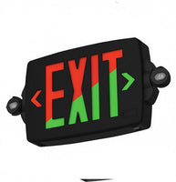 Quantum LED thermoplastic exit, Stencil Face, Black, Red/Green Switchable, 120 - 277V