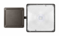Square LED Canopy Light With Emergency Battery Back-Up - Watt Selectable 110W/85W/63W/41W Ceiling or Conduit Mount - Up To 16000 Lumens - Color Selectable 30K/40K/50K - 120-277V - Black