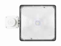 Square LED Canopy Light With PIR Motion Sensor - Watt Selectable 110W/85W/63W/41W Ceiling or Conduit Mount - Up To 16000 Lumens - Color Selectable 30K/40K/50K - 120-277V - Black