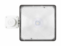 Square LED Canopy Light With PIR Motion Sensor - Watt Selectable 110W/85W/63W/41W Ceiling or Conduit Mount - Up To 16000 Lumens - Color Selectable 30K/40K/50K - 120-277V - Black