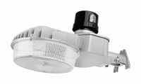 80 Watt LED Dusk To Dawn Light With Photocell - 11200 Max Lumens - Color Selectable 30K/40K/50K - 120-277V - Silver Finish - Includes Arm/Wall Mount