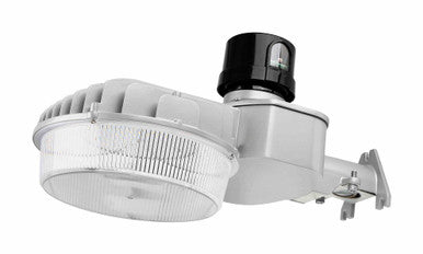 80 Watt LED Dusk To Dawn Light With Photocell - 11200 Max Lumens - Color Selectable 30K/40K/50K - 120-277V - Silver Finish - Includes Arm/Wall Mount