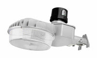 80 Watt LED Dusk To Dawn Light With Photocell - 11200 Max Lumens - Color Selectable 30K/40K/50K - 120-277V - Silver Finish - Includes Arm/Wall Mount