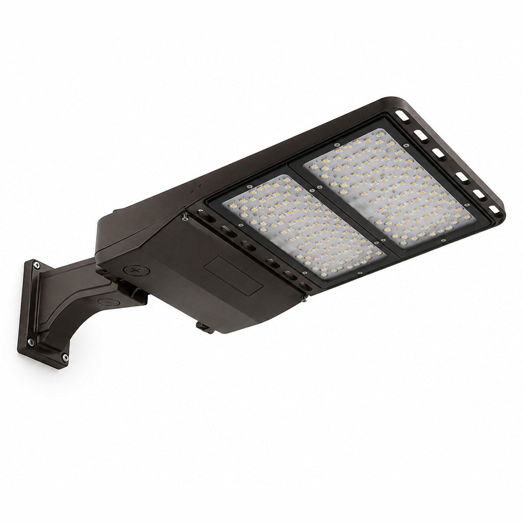 LED Outdoor Flood Light - Selectable 200/250/300 Watt - Arm Mount - 31800-41500 Lumens - Color Selectable 30K/40K/50K - 120-277V - Bronze Finish